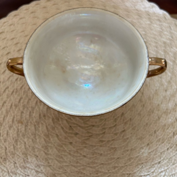 Vintage Pearlescent Royal Sealy Lusterware Double Handled Compote Cup, Berry cup - Picture 6 of 12